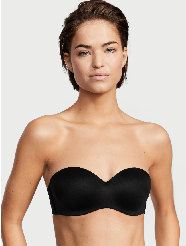 DUMMY - Brasier Victoria Secret strapples  liso con forro ligero negro 38DDD